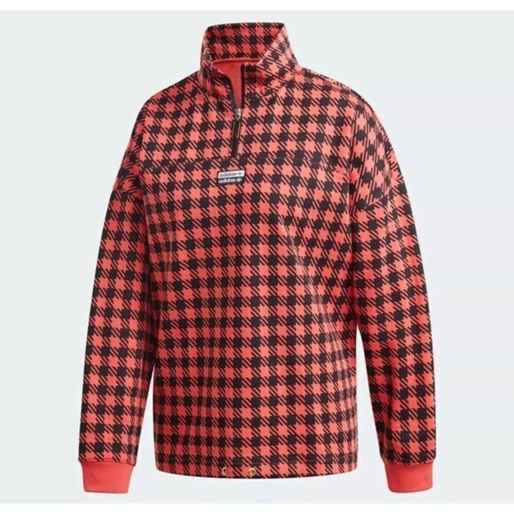 Adidas R.Y.V Houndstooth AOP  Sweatshirt‎ jacket Center Swoosh Gym yoga~Women M